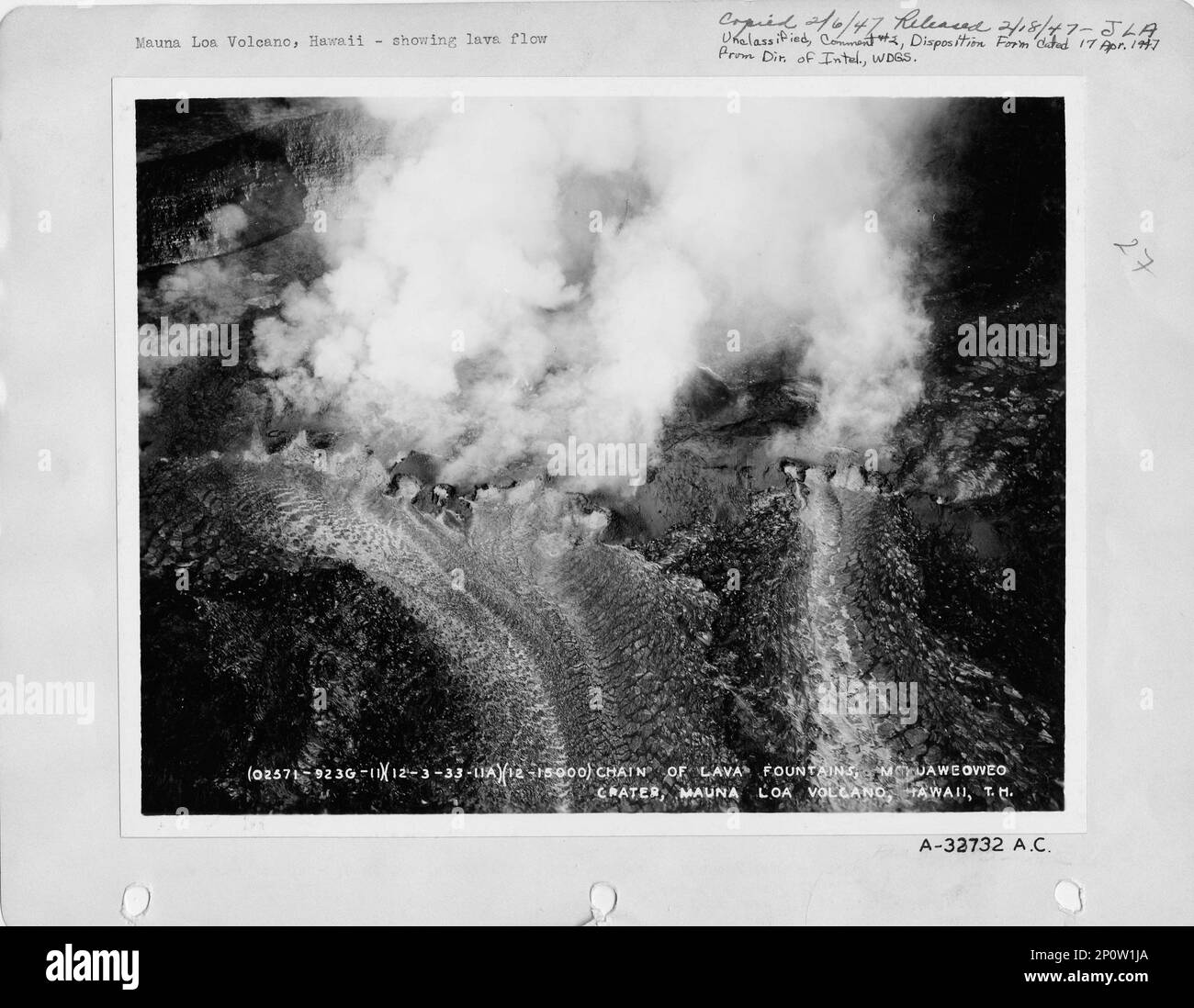 Hawaii Mauna Loa, Aerial Photograph Stock Photo Alamy