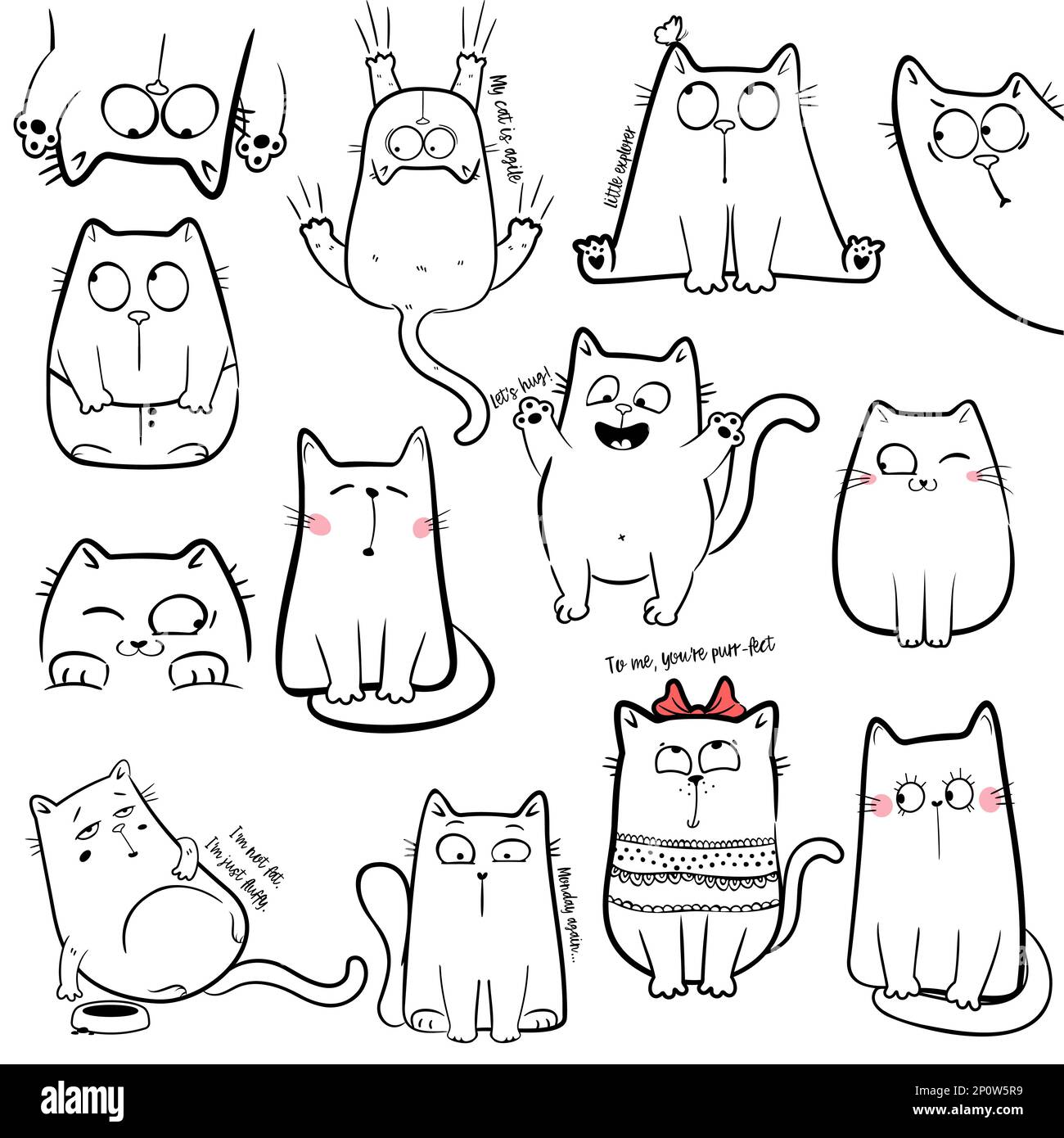 Cute cat doodle banner background wallpaper icon cartoon