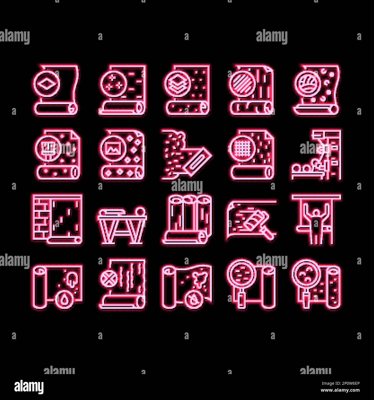 Wallpaper Interior neon glow icon illustration Stock Vector Image & Art ...