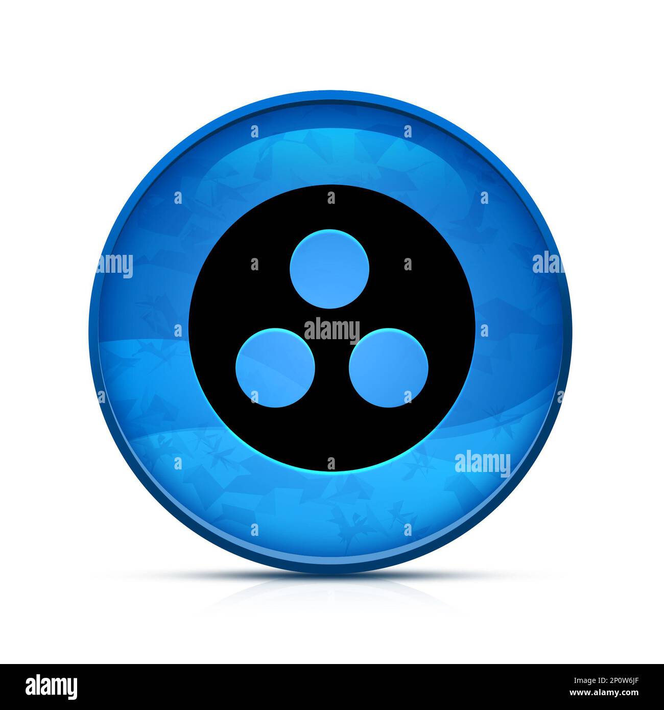 Group work icon on classy splash blue round button Stock Photo - Alamy