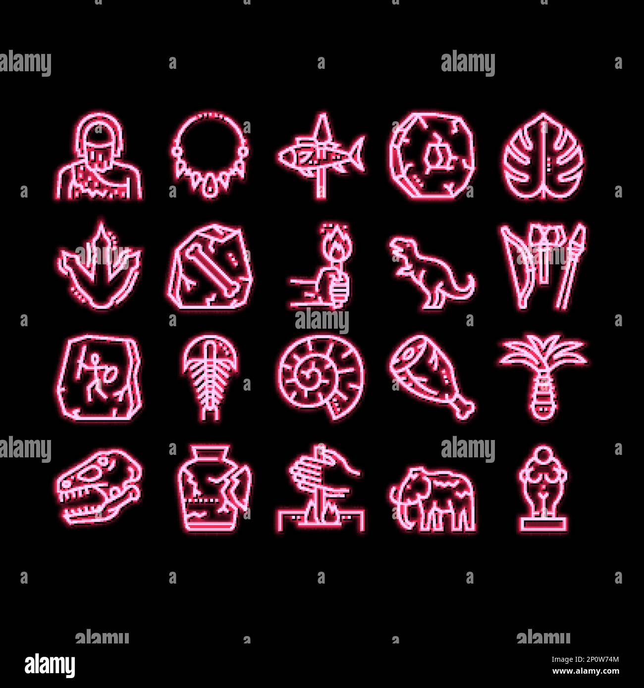 Prehistoric Period neon glow icon illustration Stock Vector Image & Art ...