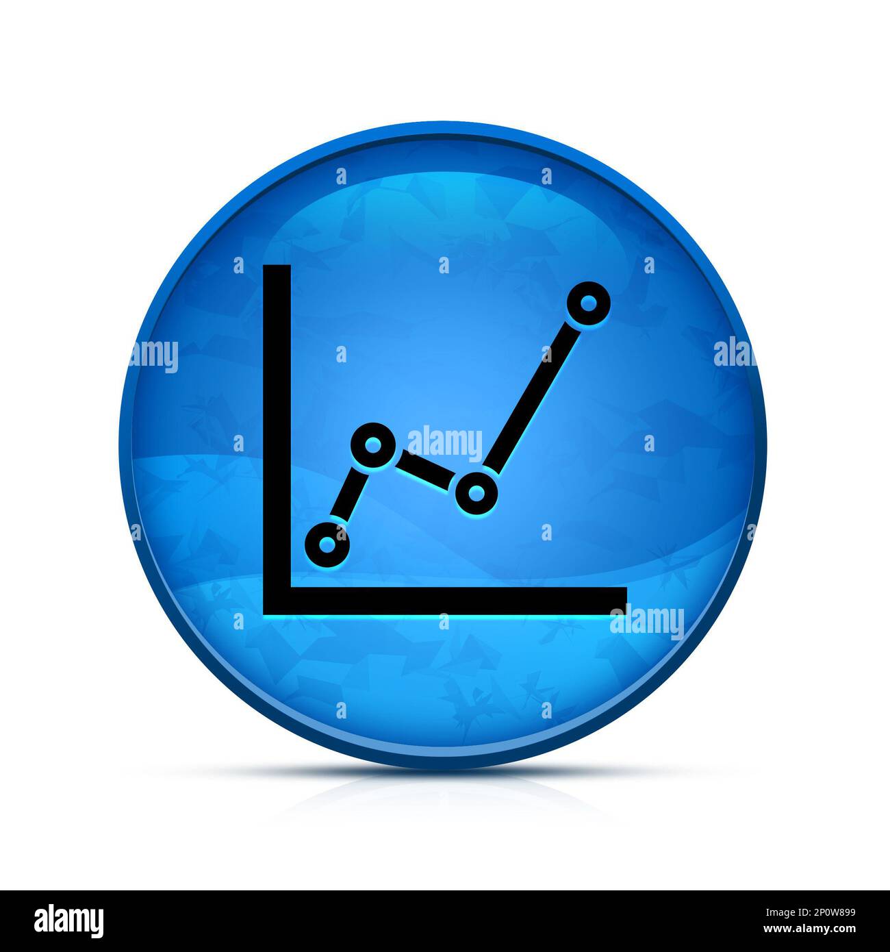 Chart icon on classy splash blue round button Stock Photo - Alamy