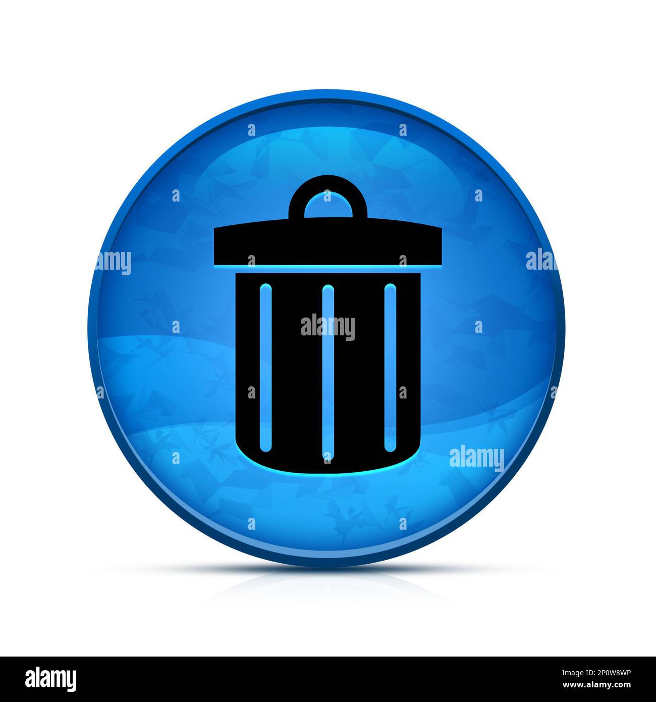 Recycle bin icon on classy splash blue round button Stock Photo Alamy