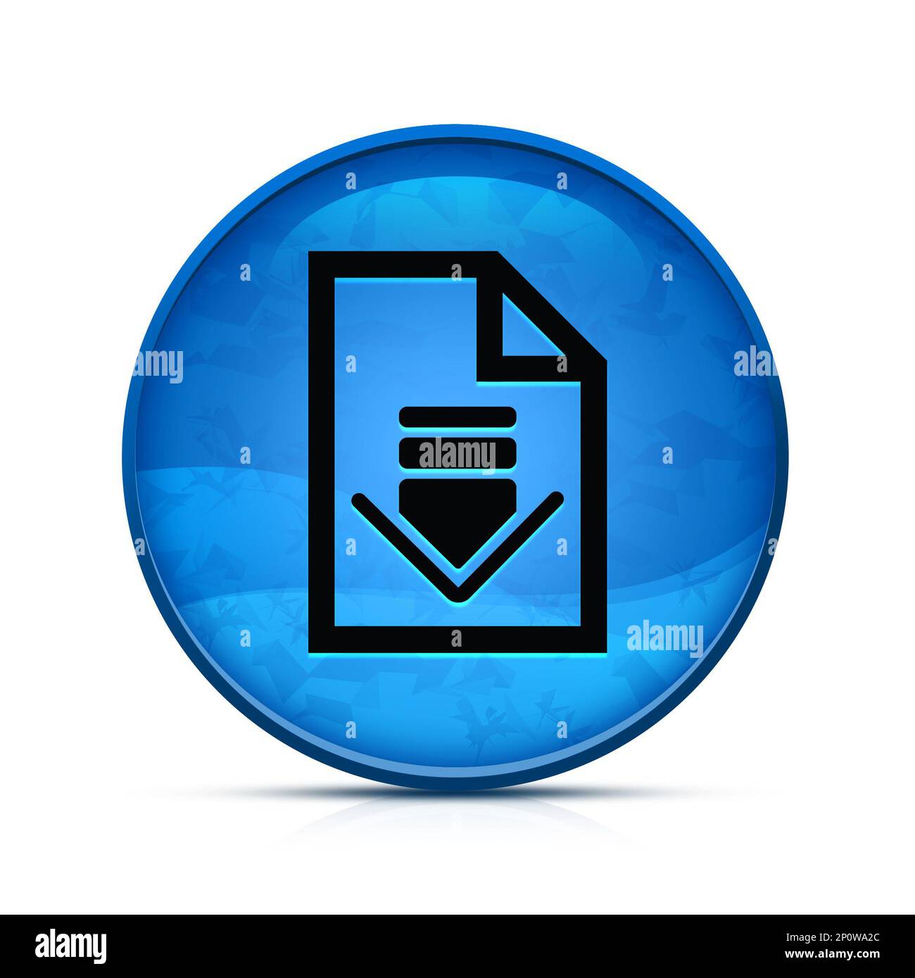 Download document icon on classy splash blue round button Stock Photo ...
