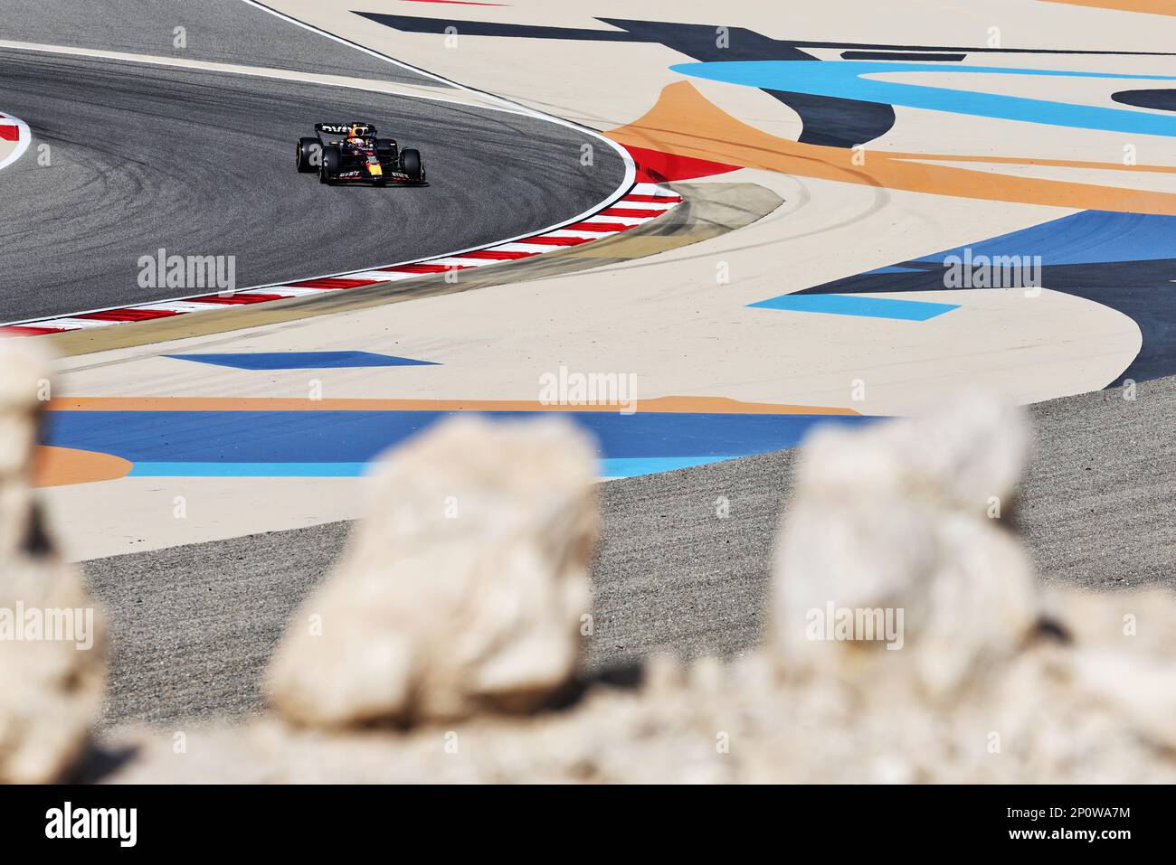 Max Verstappen (NLD) Red Bull Racing RB19. Formula One World Championship, Rd 1, Bahrain Grand Prix, Friday 3rd March 2023. Sakhir, Bahrain. Stock Photo