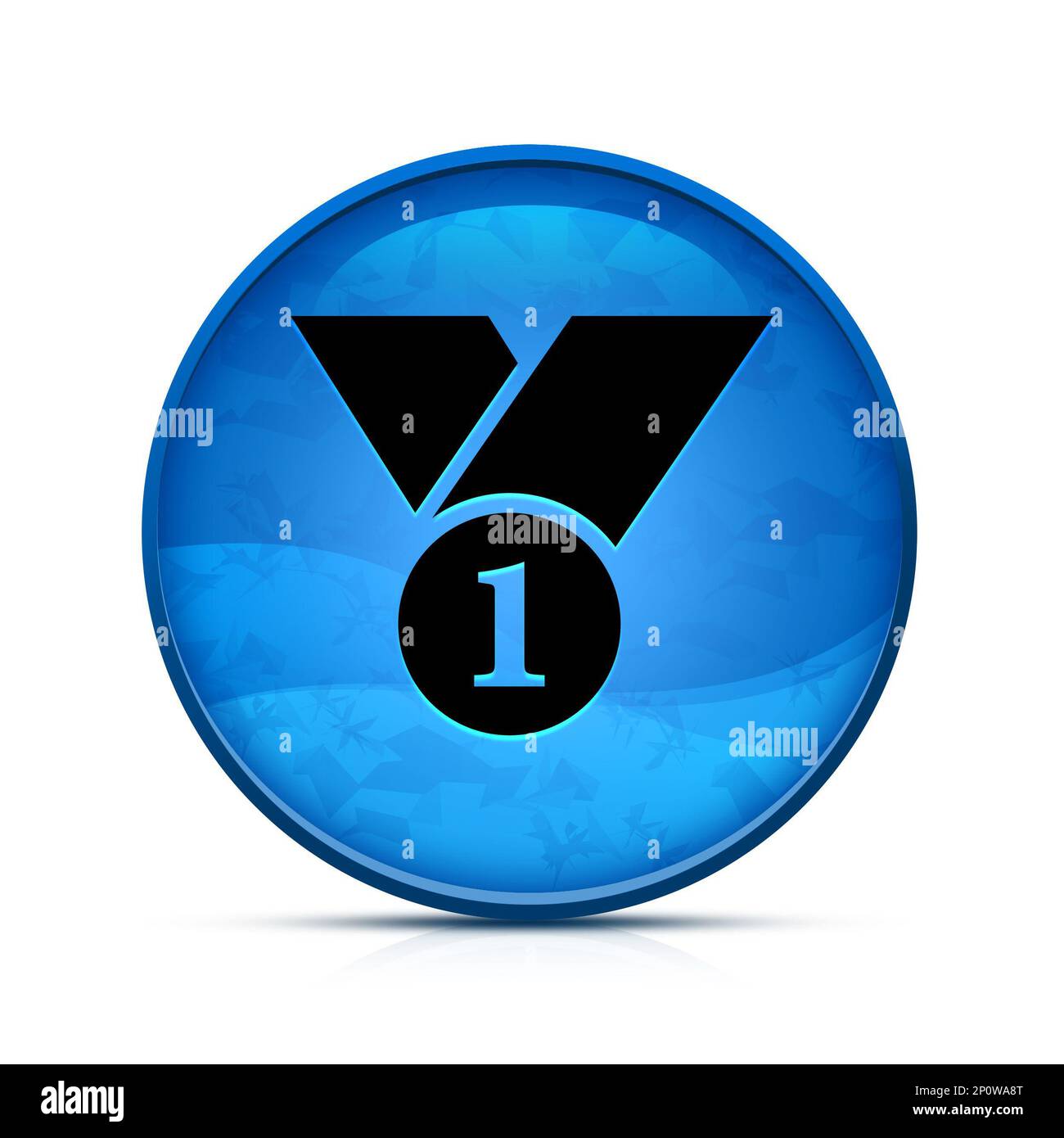 Number 1 icon on classy splash blue round button Stock Photo - Alamy