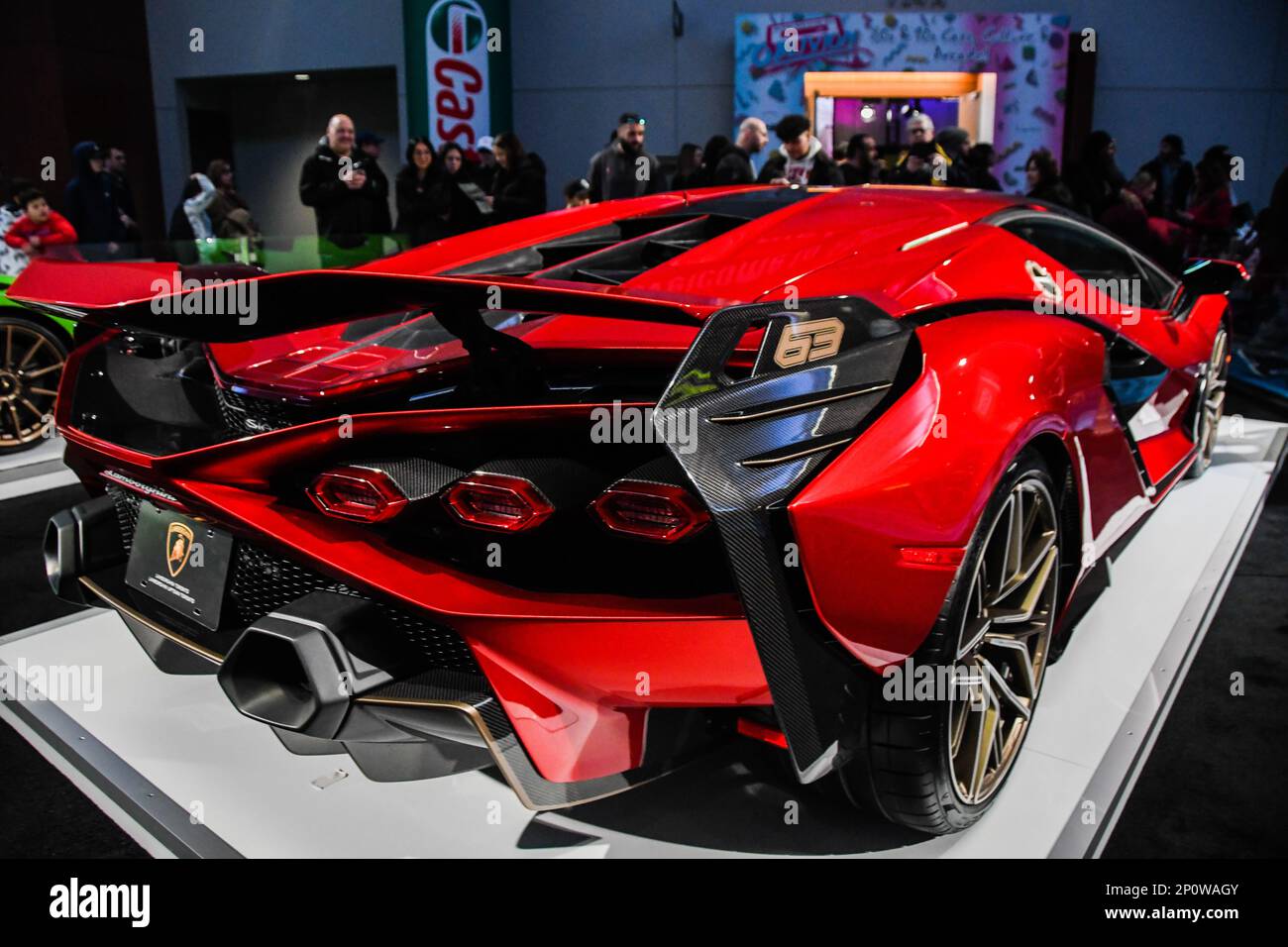 Supercars exhibited at Toronto Metro Convention Centre Stock Photo