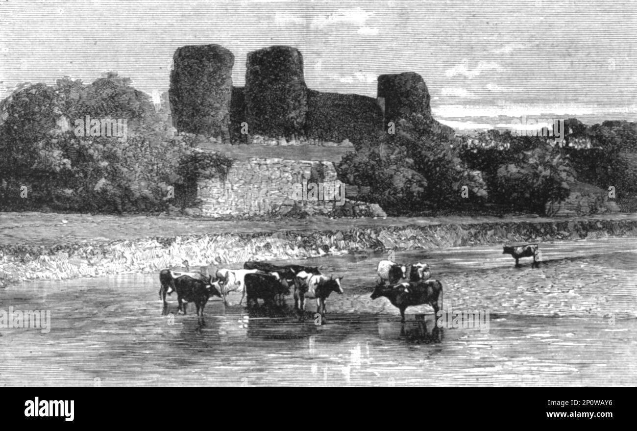 ''The Church Congress at Ryhl, North Wales and Views in the Neighbourhood; Rhuddlan Castle', 1891. From &quot;The Graphic. An Illustrated Weekly Newspaper&quot;, Volume 44. July to December, 1891. Stock Photo