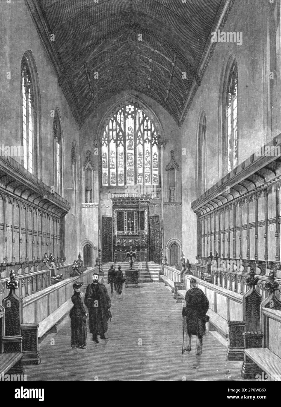 ''The New Chapel, Queens College, Cambridge', 1891. From &quot;The Graphic. An Illustrated Weekly Newspaper&quot;, Volume 44. July to December, 1891. Stock Photo