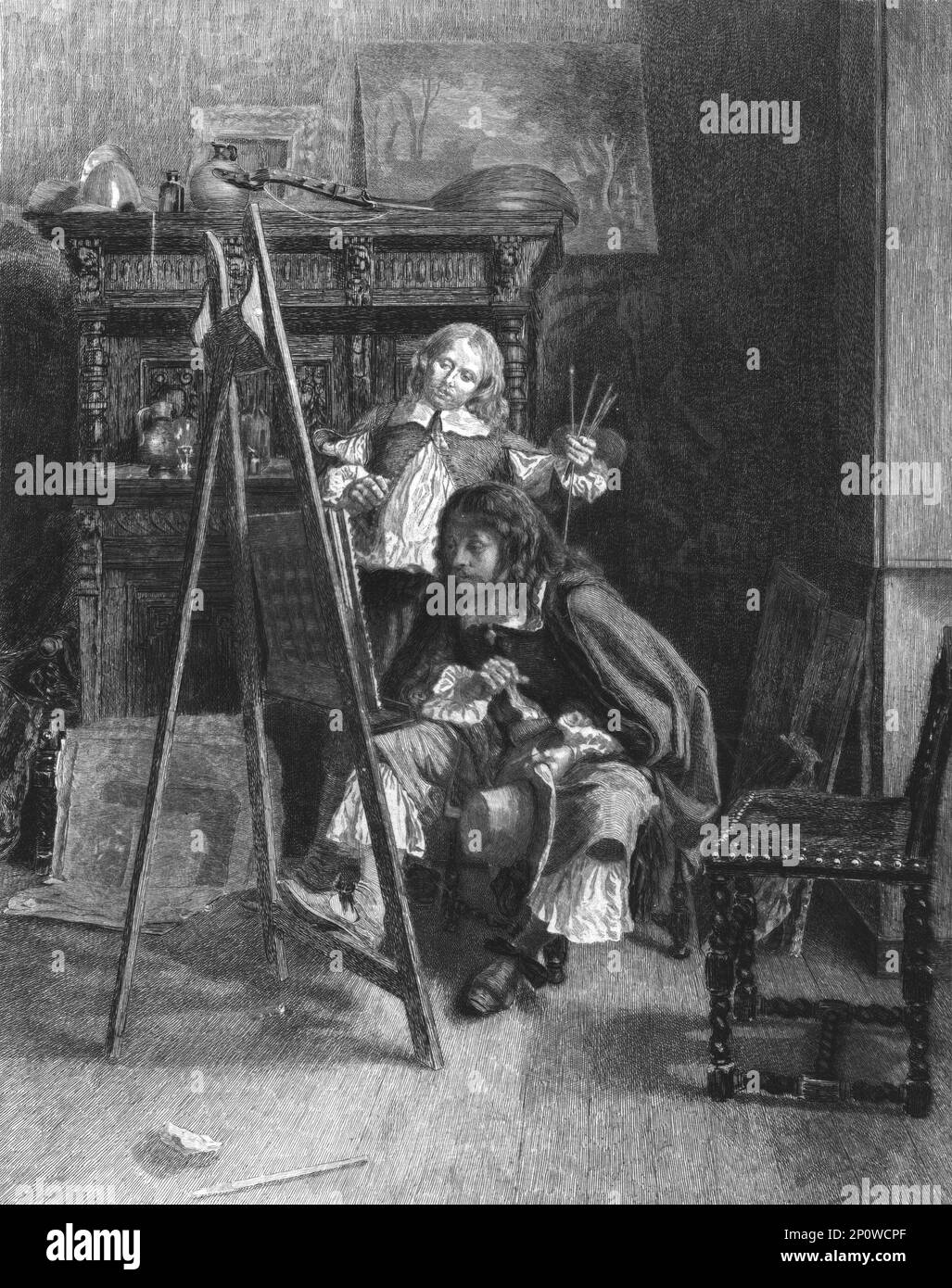 19th century artist&amp;#39;s easel Black and White Stock Photos &amp; Images - Alamy