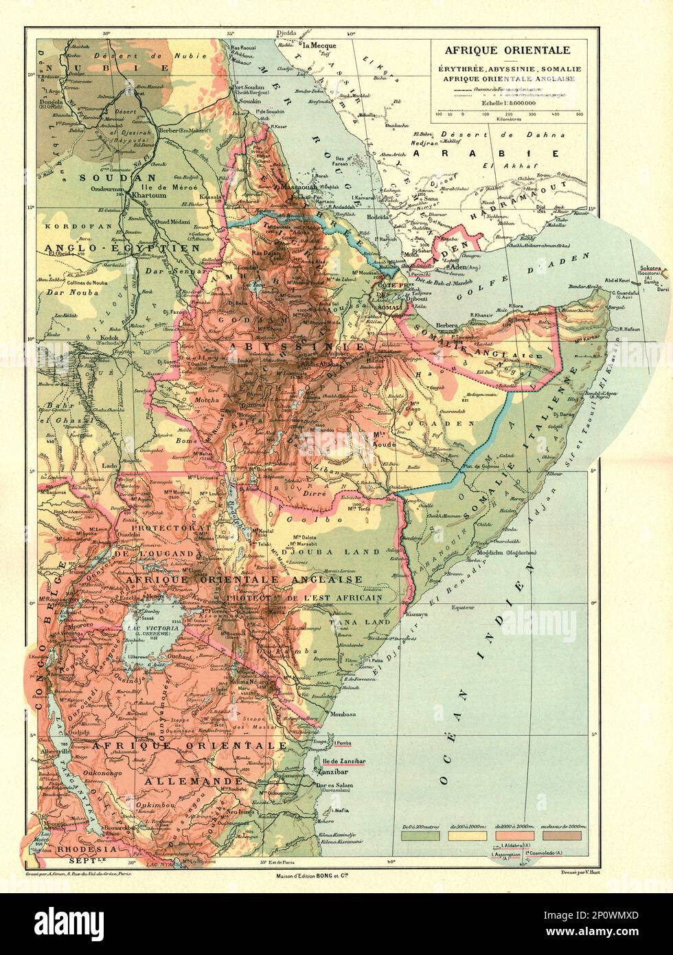 ''Afrique Orientale; Le Nord-Est Africain', 1914. From &quot;Grande Geographie Bong Illustree&quot;, 1914. Stock Photo