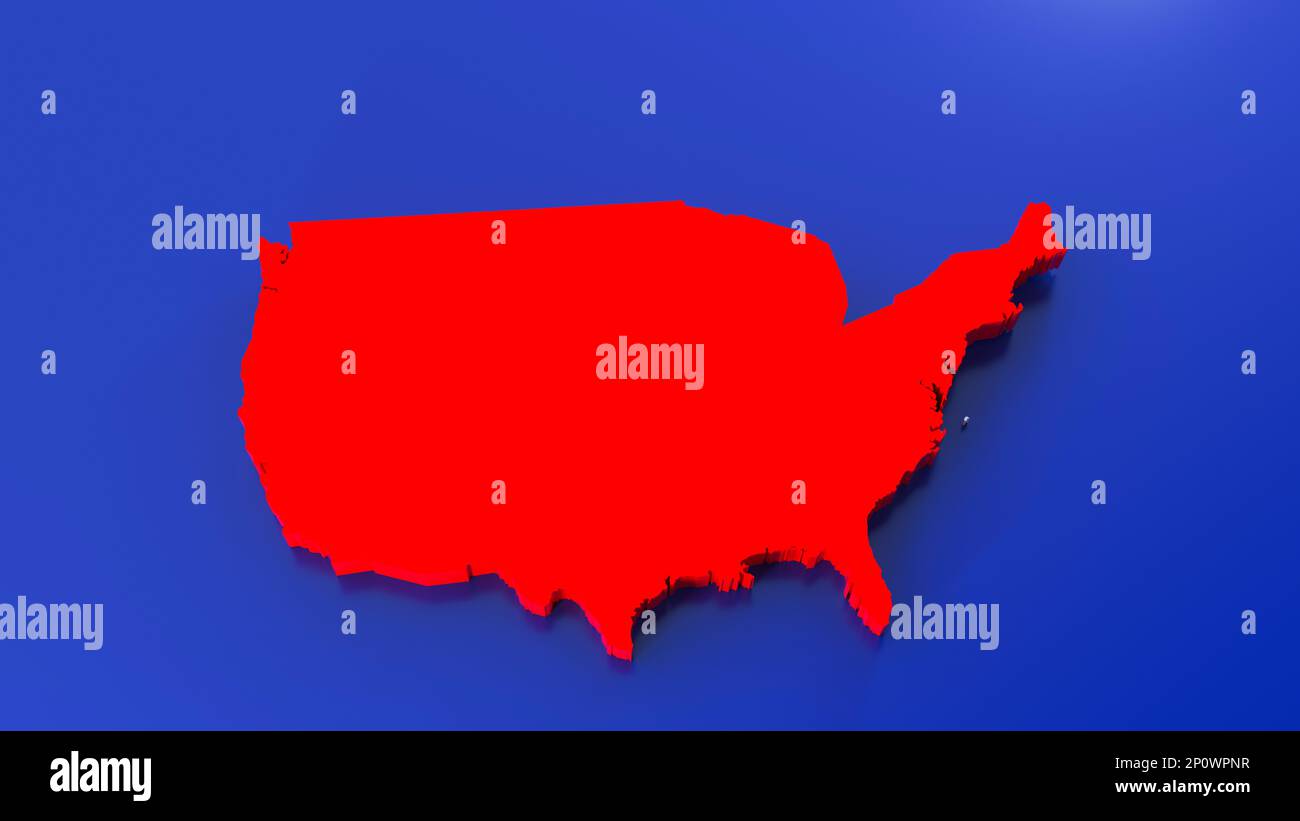 3d US map template Stock Photo