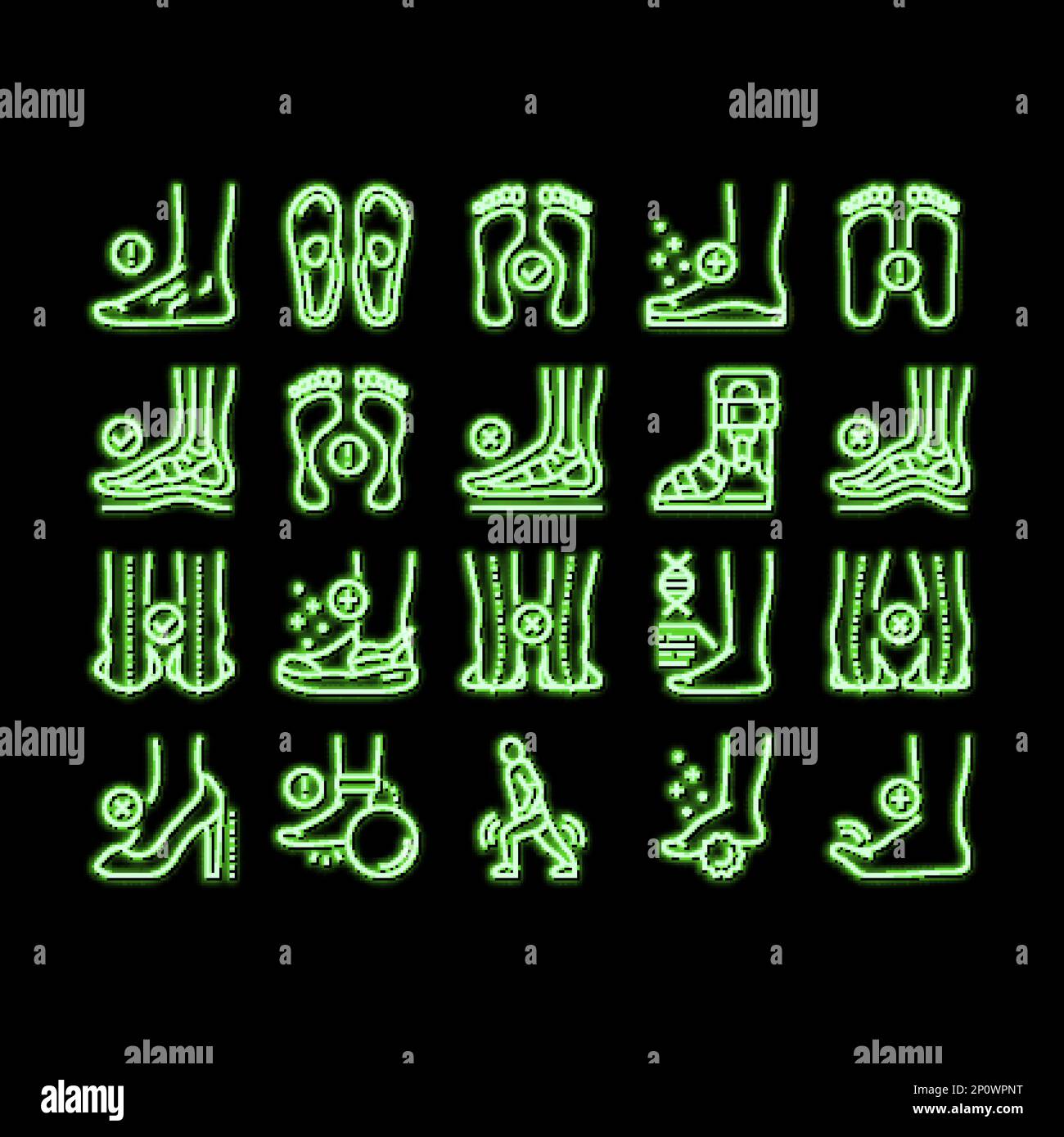 Flat Feet Disease neon glow icon illustration Stock Vector Image & Art