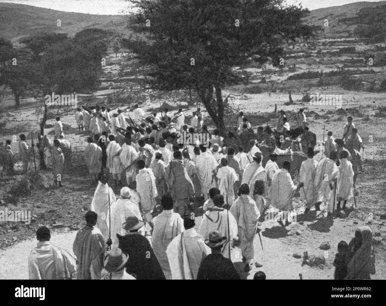 ''Une fete religieuse en Abyssinie; Le Nord-Est Africain', 1914. From &quot;Grande Geographie Bong Illustree&quot;, 1914. Stock Photo