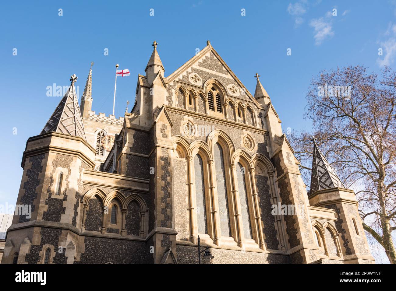 A sunlit Southwark Cathedral, St Mary Overie, Southwark, London, England, UK Stock Photo