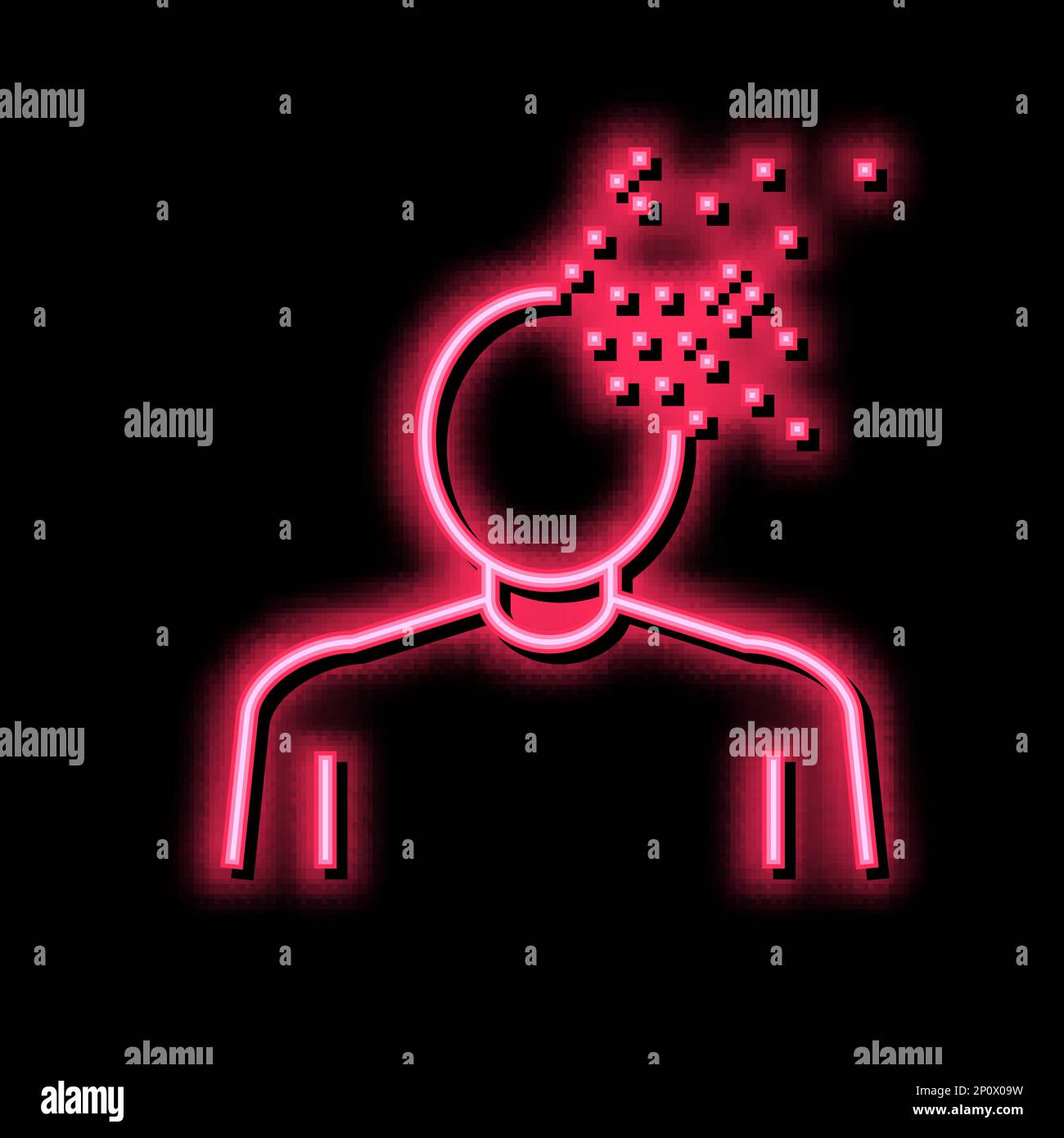 dementia psychological problems neon glow icon illustration Stock ...