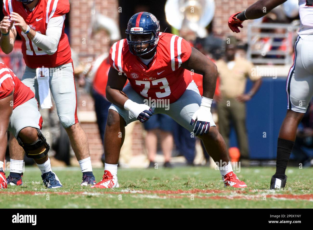 September 24, 2016: D'Andre Walker (15) Georgia Bulldogs linebacker hits  Jason Pellerin (7) Ole Miss Rebels quarterback as he passes during the game  between the Georgia Bulldogs and Ole Miss Rebels .