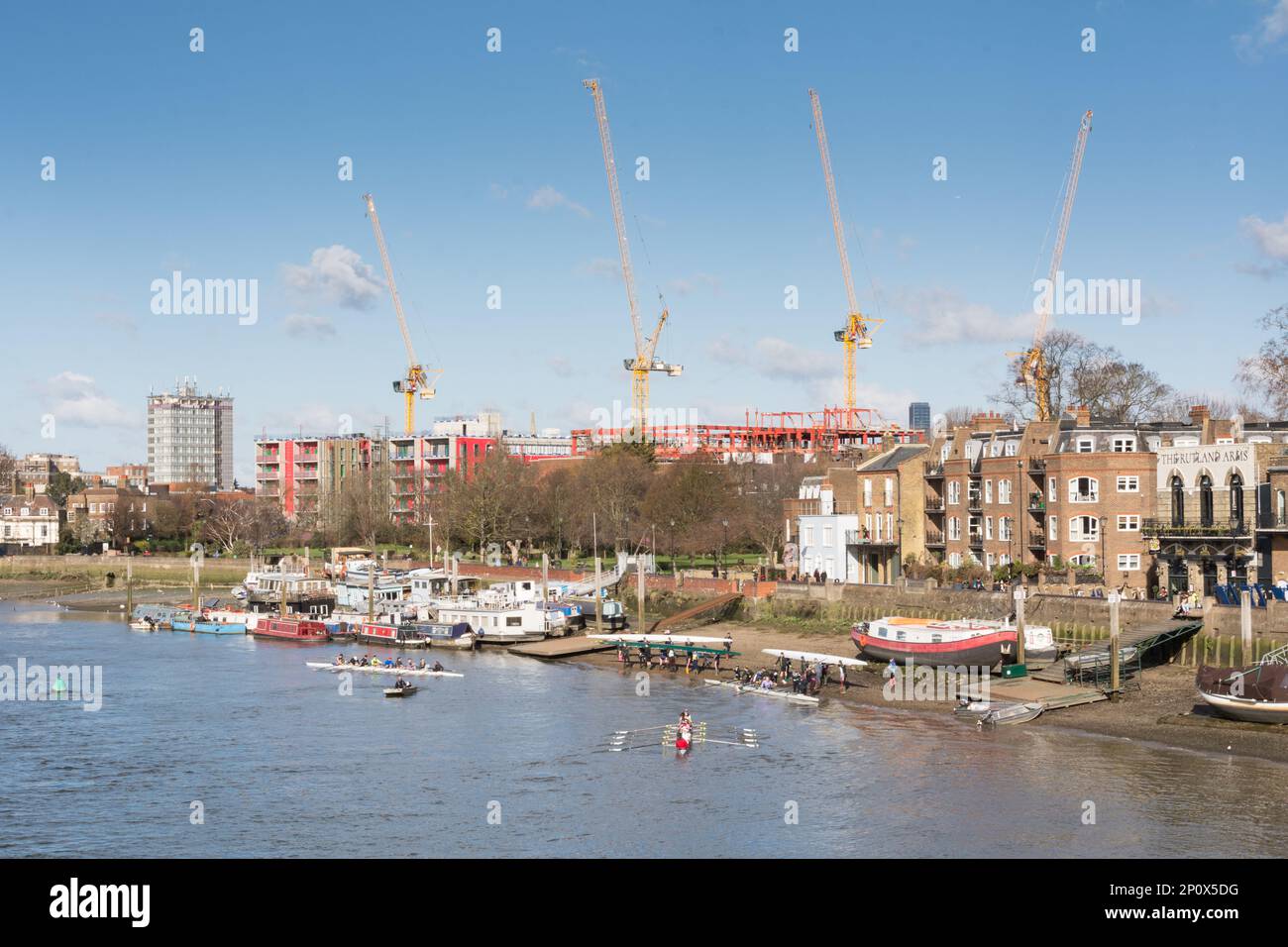 Riverside property facing the River Thames,Lower Mall, Hammersmith
