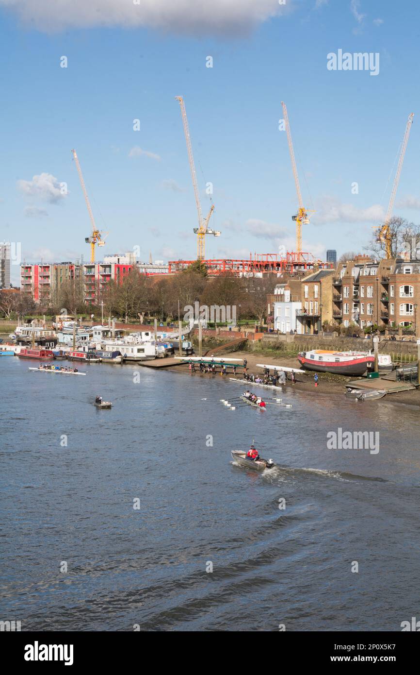Riverside property facing the River Thames,Lower Mall, Hammersmith