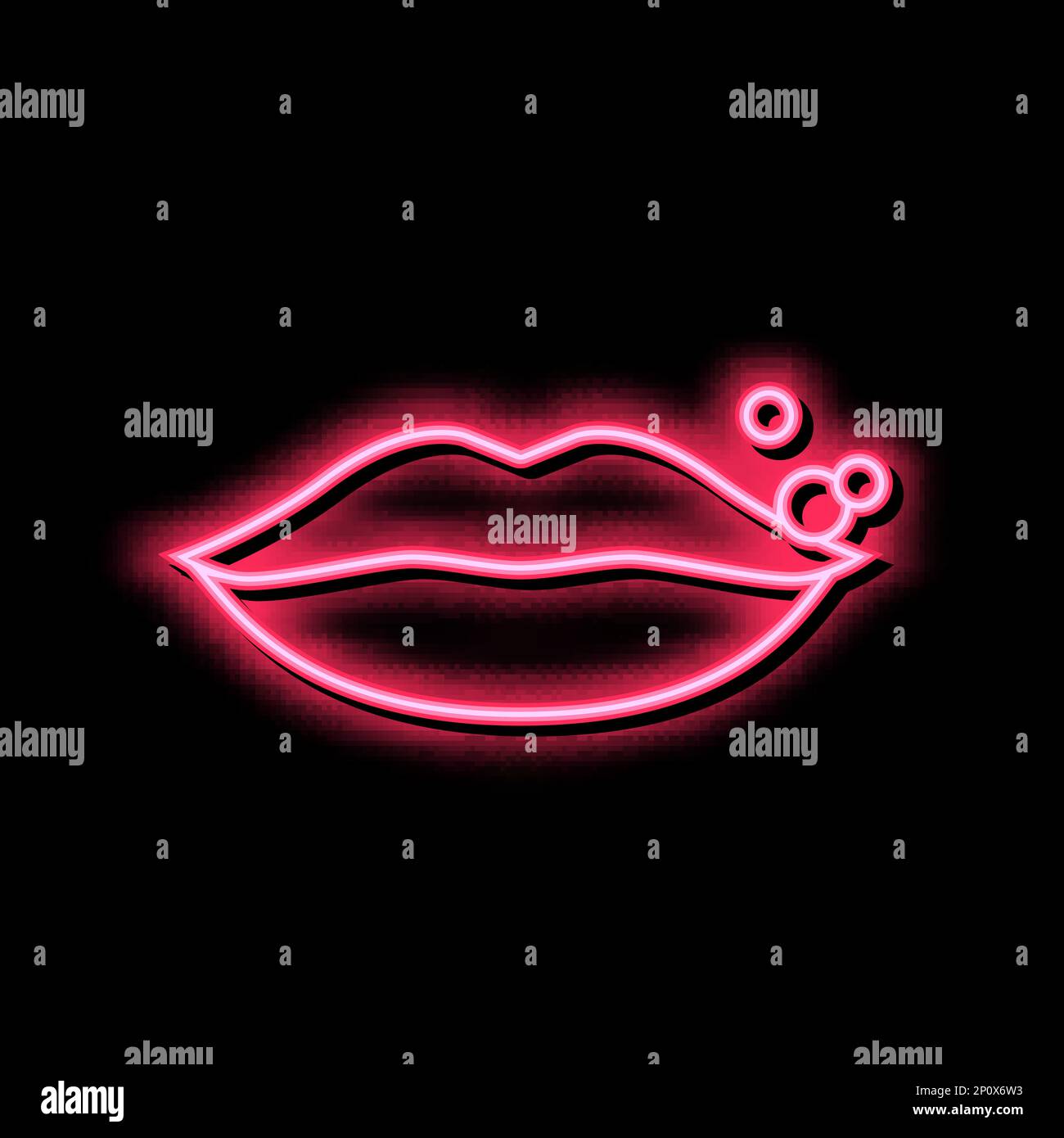 herpes skin disease neon glow icon illustration Stock Vector Image