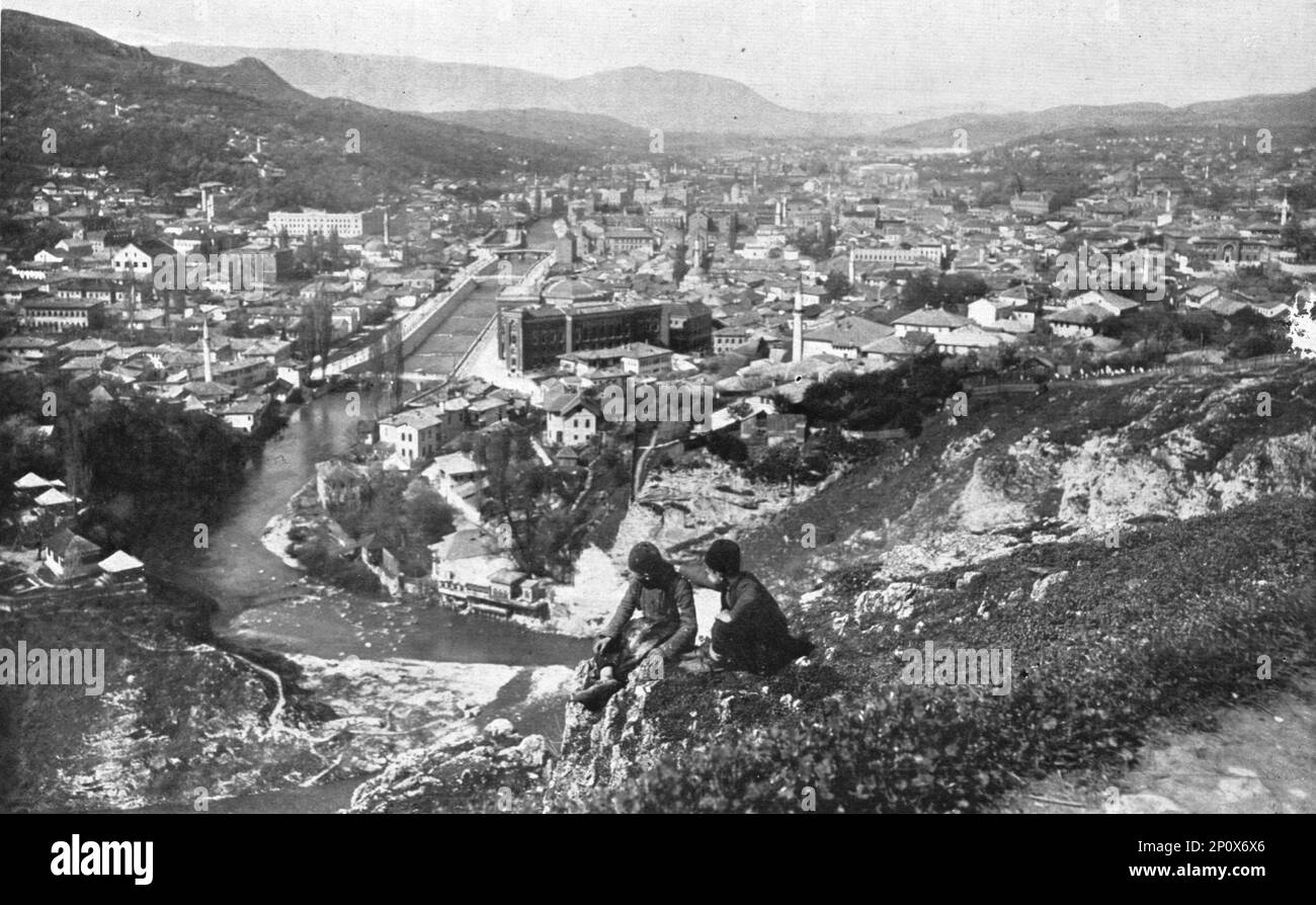 ''Sarajevo', 1914. From &quot;L'Album de la Guerre 1914-1919, Volume I&quot; [L'Illustration, Paris, 1924]. Stock Photo