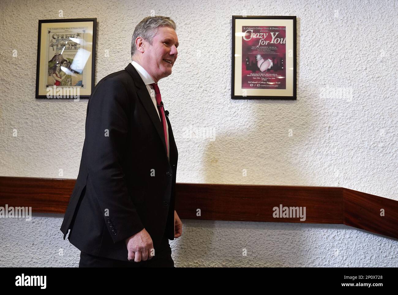 Labour leader Sir Keir Starmer as he arrives at St Columb's College in