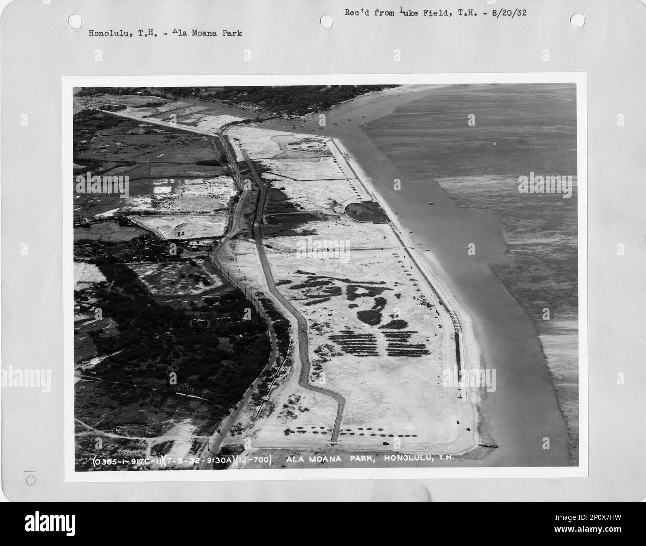 Hawaii Ala Moana Park, Aerial Photograph Stock Photo Alamy