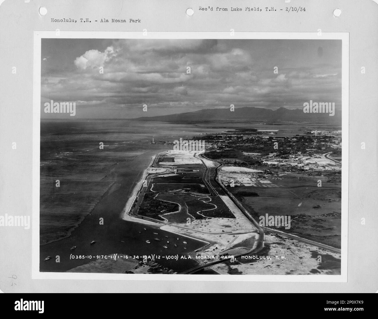 Hawaii Ala Moana Park, Aerial Photograph Stock Photo Alamy
