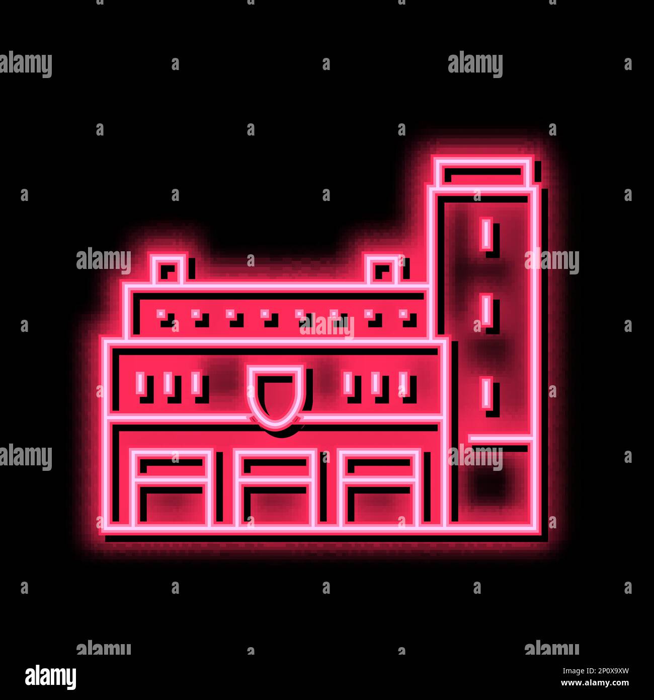 fire department building neon glow icon illustration Stock Vector Image ...