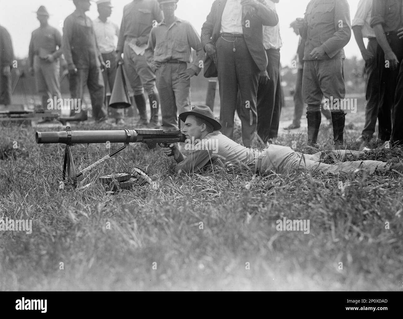 Marine Corps Rifle Range, Lewis Machine Gun Tests, 1917. Stock Photo
