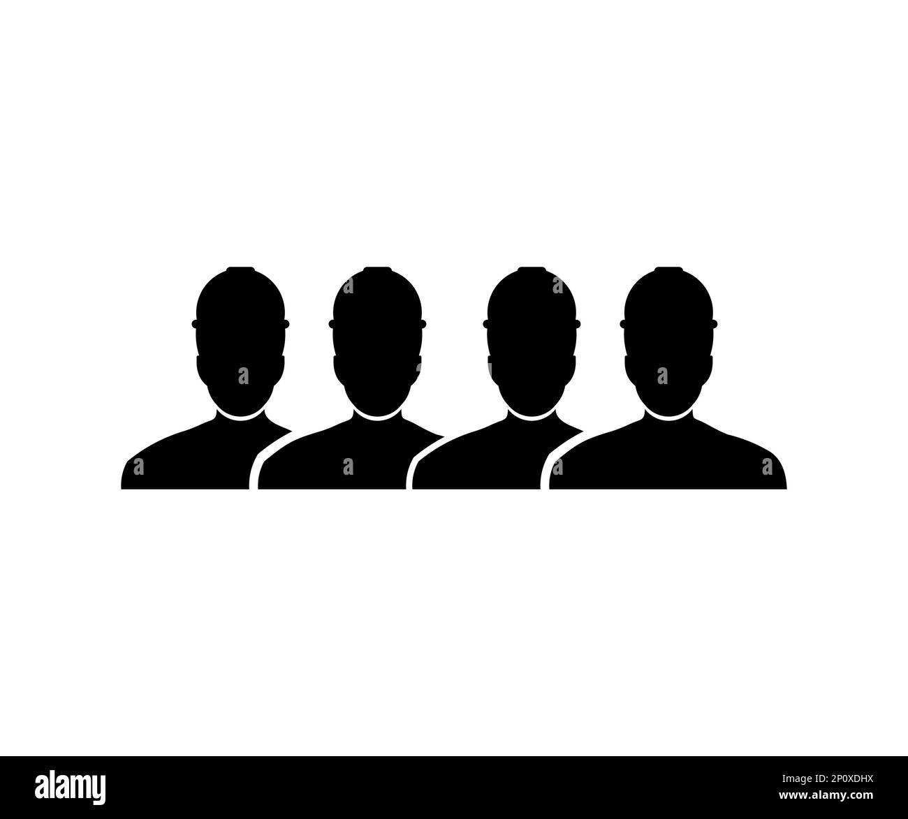 A group of engineers, construction workers, team of technicians, supervisor, foreman and engineers silhouette. Construction concept vector design. Stock Vector