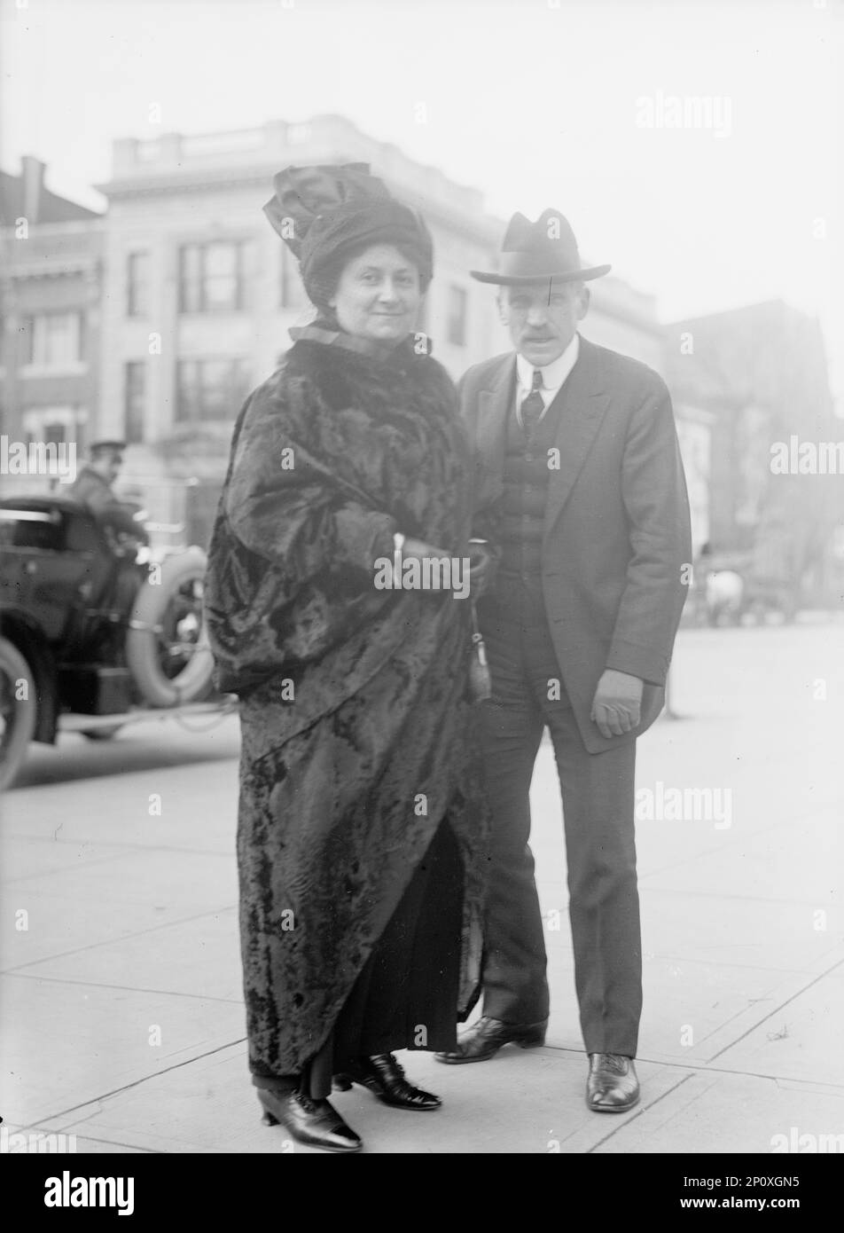Dr. McClure with Dr. Maria Montessori, 1914. Italian educationalist Montessori was one of the first women to attend medical school in Italy. Irish-American publisher and investigative journalist Samuel Sidney McClure founded 'McClure's Magazine'. Stock Photo