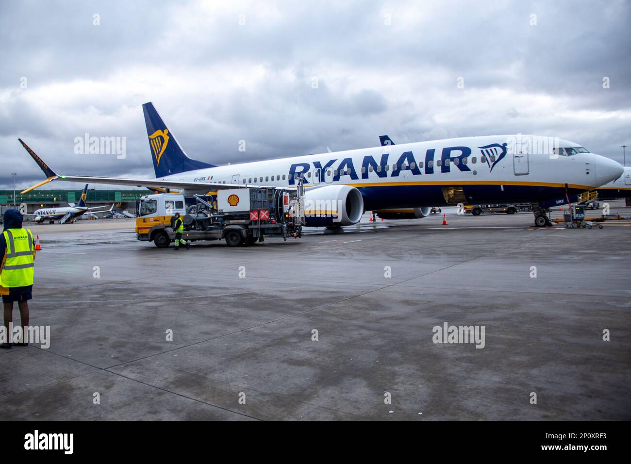 RyanAir plane at Stansted airport. Credit: Sinai Noor / Alamy Stock Photo Stock Photo
