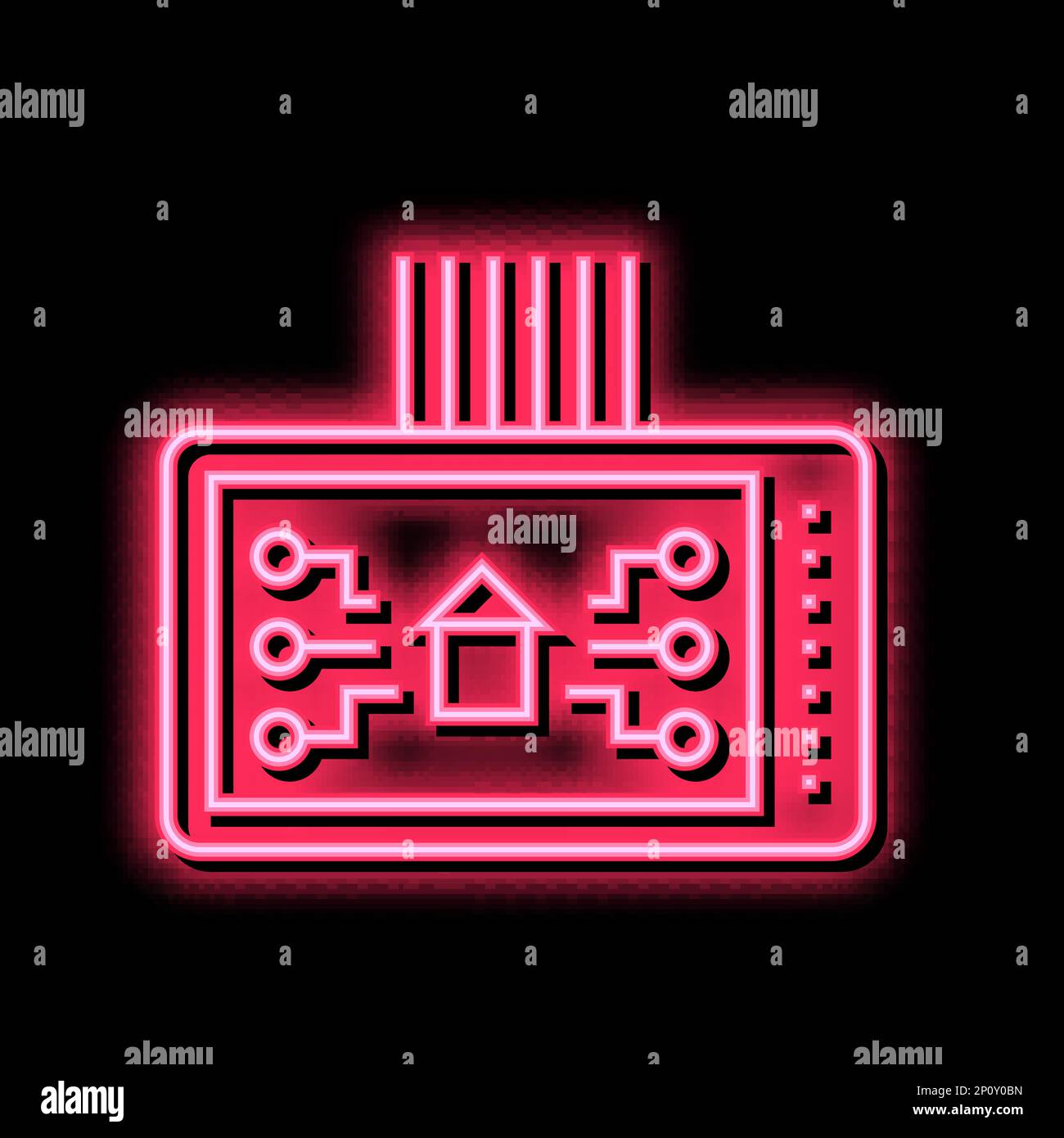 smart house device neon glow icon illustration Stock Vector Image & Art ...