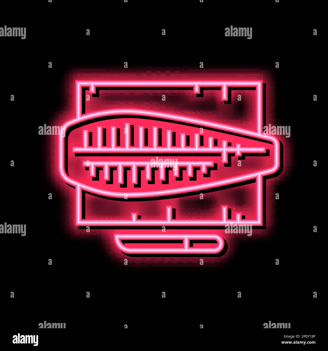 butchering tuna fish neon glow icon illustration Stock Vector Image