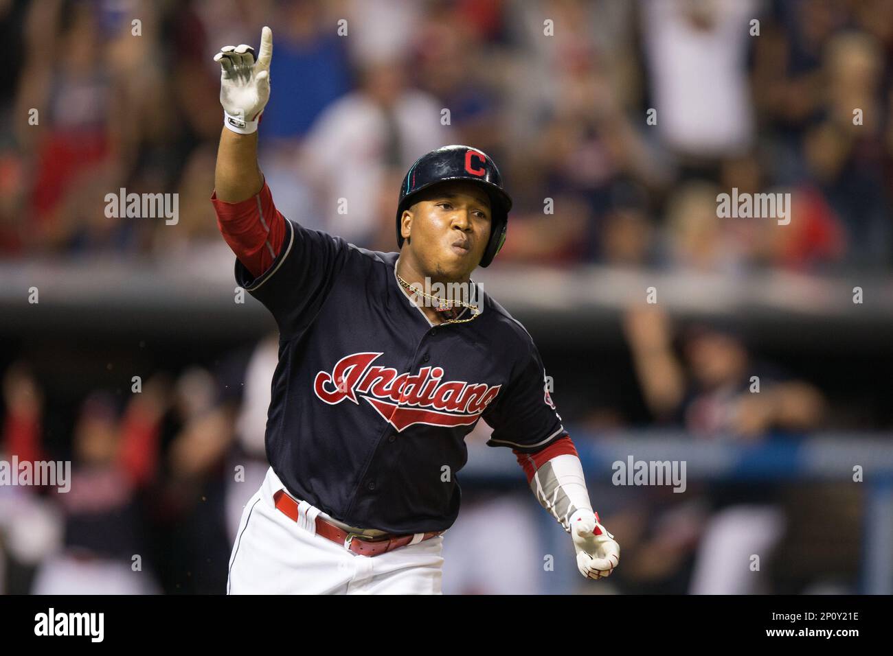 September 26, 2016: Cleveland Indians third baseman Jose Ramirez (11) at  bat during a regular season game between the Cleveland Indians and the  Detroit Tigers played at Comerica Park in Detroit, MI. (