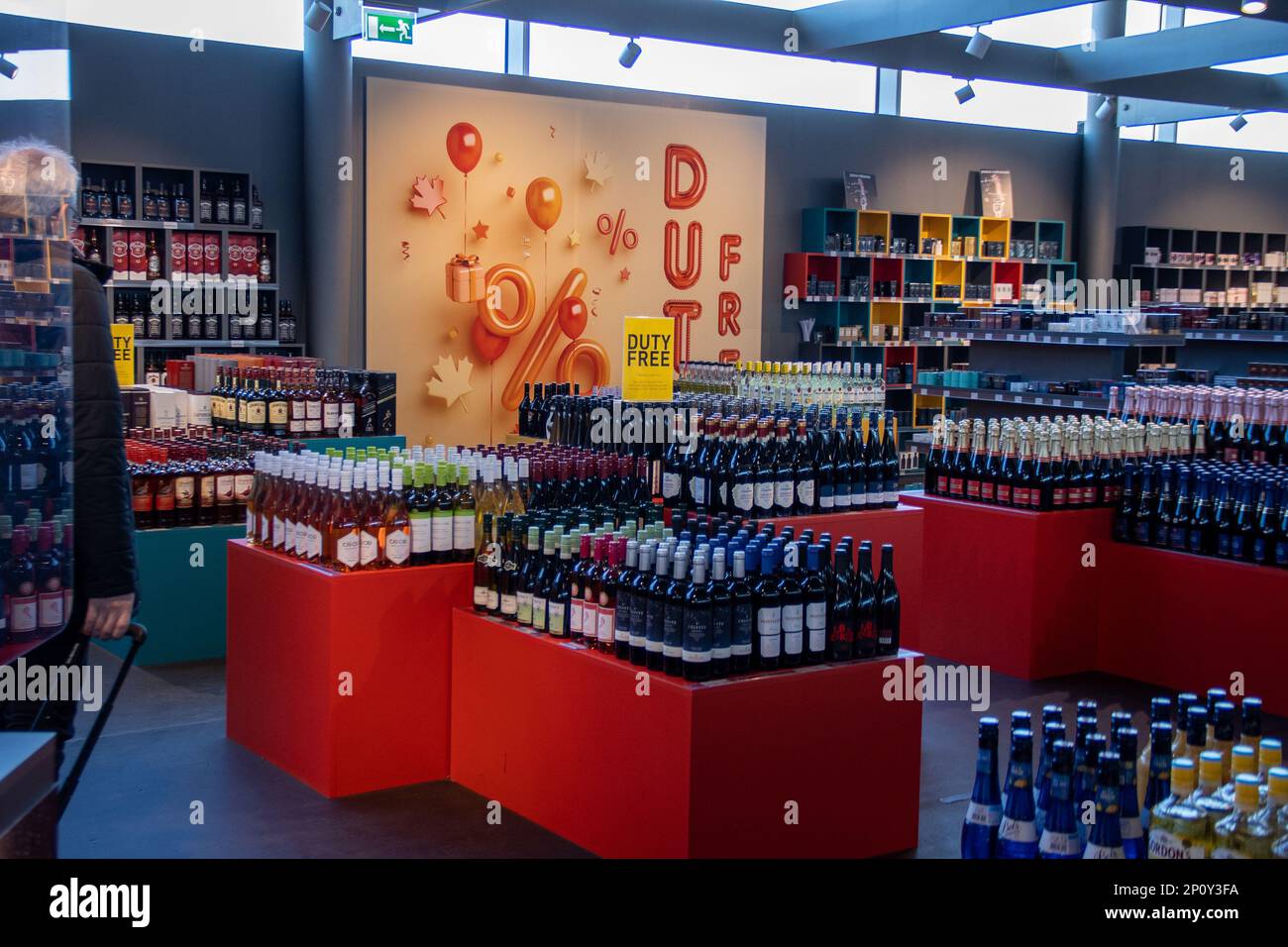 Duty Free store at Koln/Bonn Airport. Stock Photo