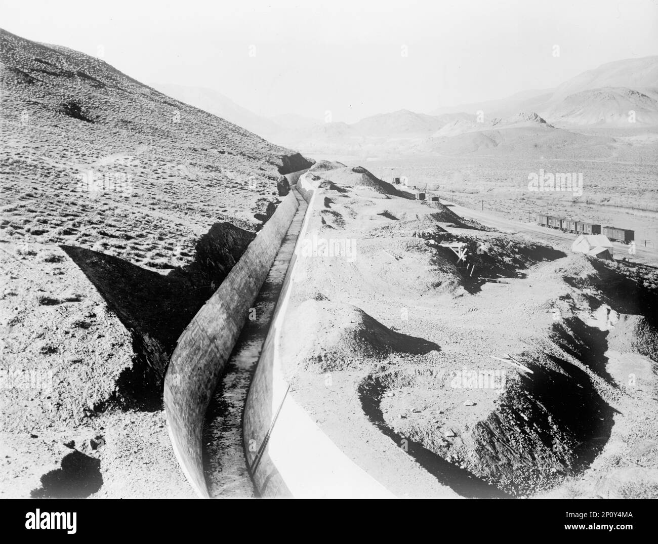 Bureau of Reclamation - Truckee-Carson Project, Nevada; Canal Carrying Truckee River To Reservoir, 1912. Stock Photo