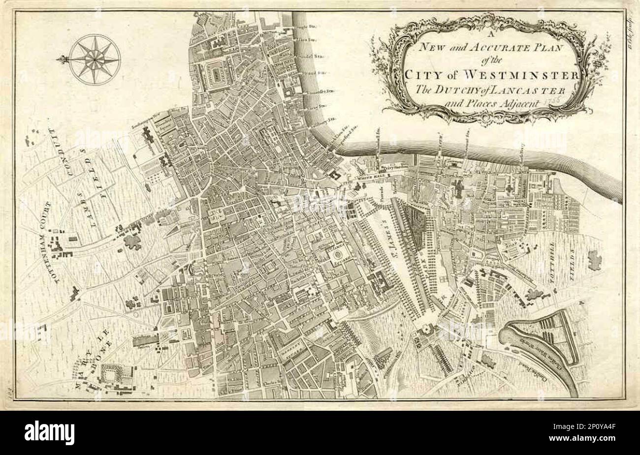 Map Of City Of Westminster 1755 By Benjamin Cole Stock Photo Alamy   Map Of City Of Westminster 1755 By Benjamin Cole 2P0YA4F 