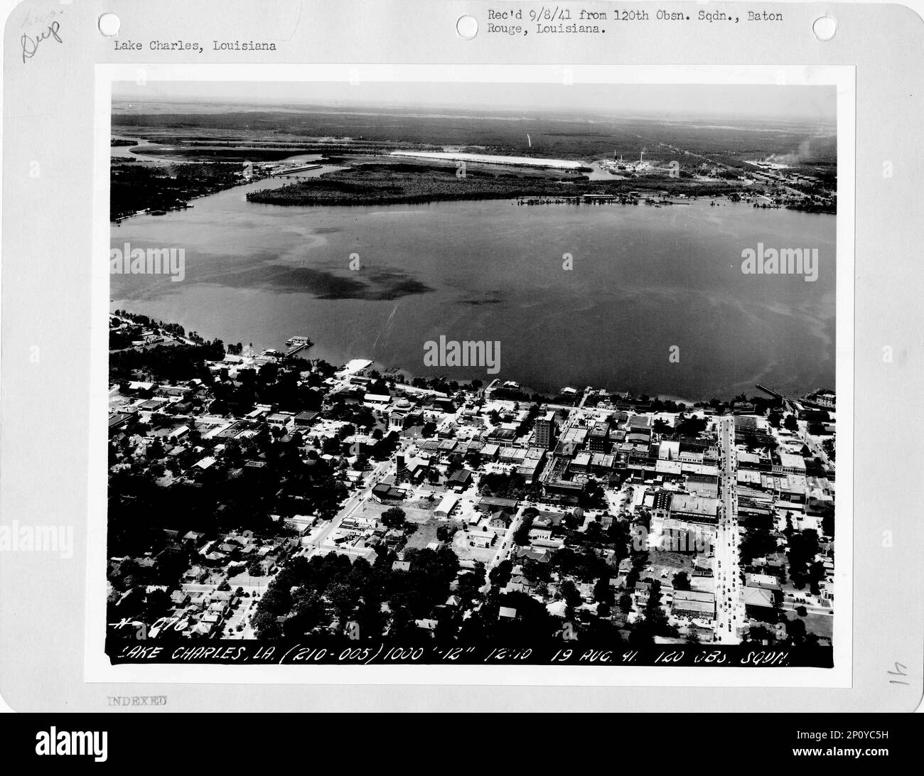 Aerial photograph of lake charles hires stock photography and images