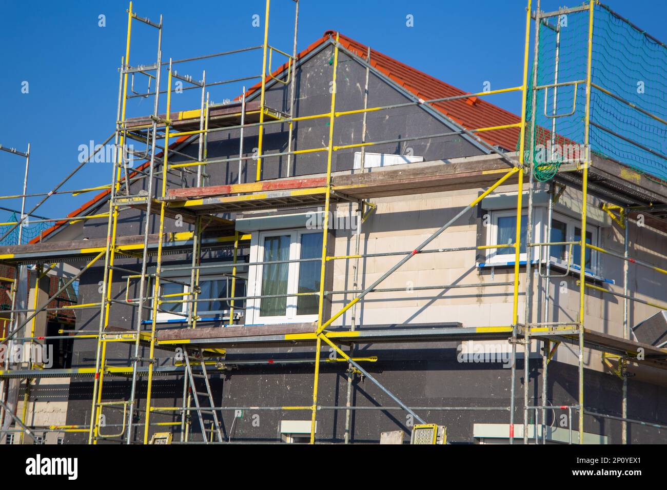 Thermal insulation of a house facade Stock Photo - Alamy