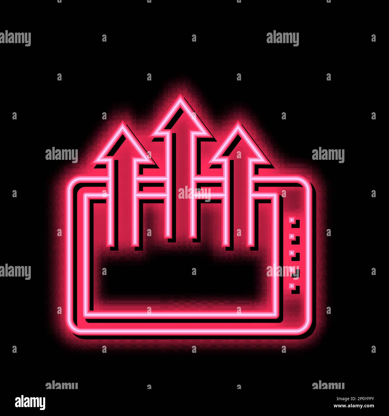 tablet gadget arrows up neon glow icon illustration Stock Vector Image ...
