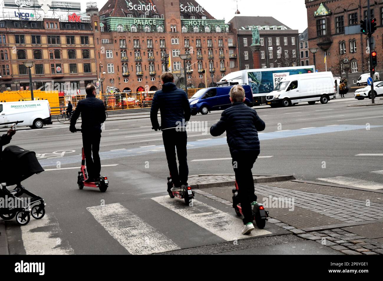 Copenhagen/Denmark/03 March 2023/ Escooter rider in danish capital