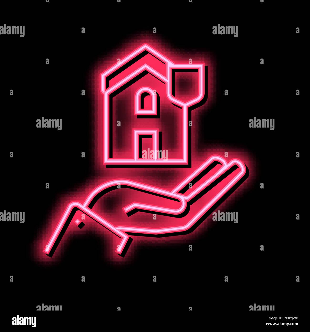 home security neon glow icon illustration Stock Vector Image & Art - Alamy