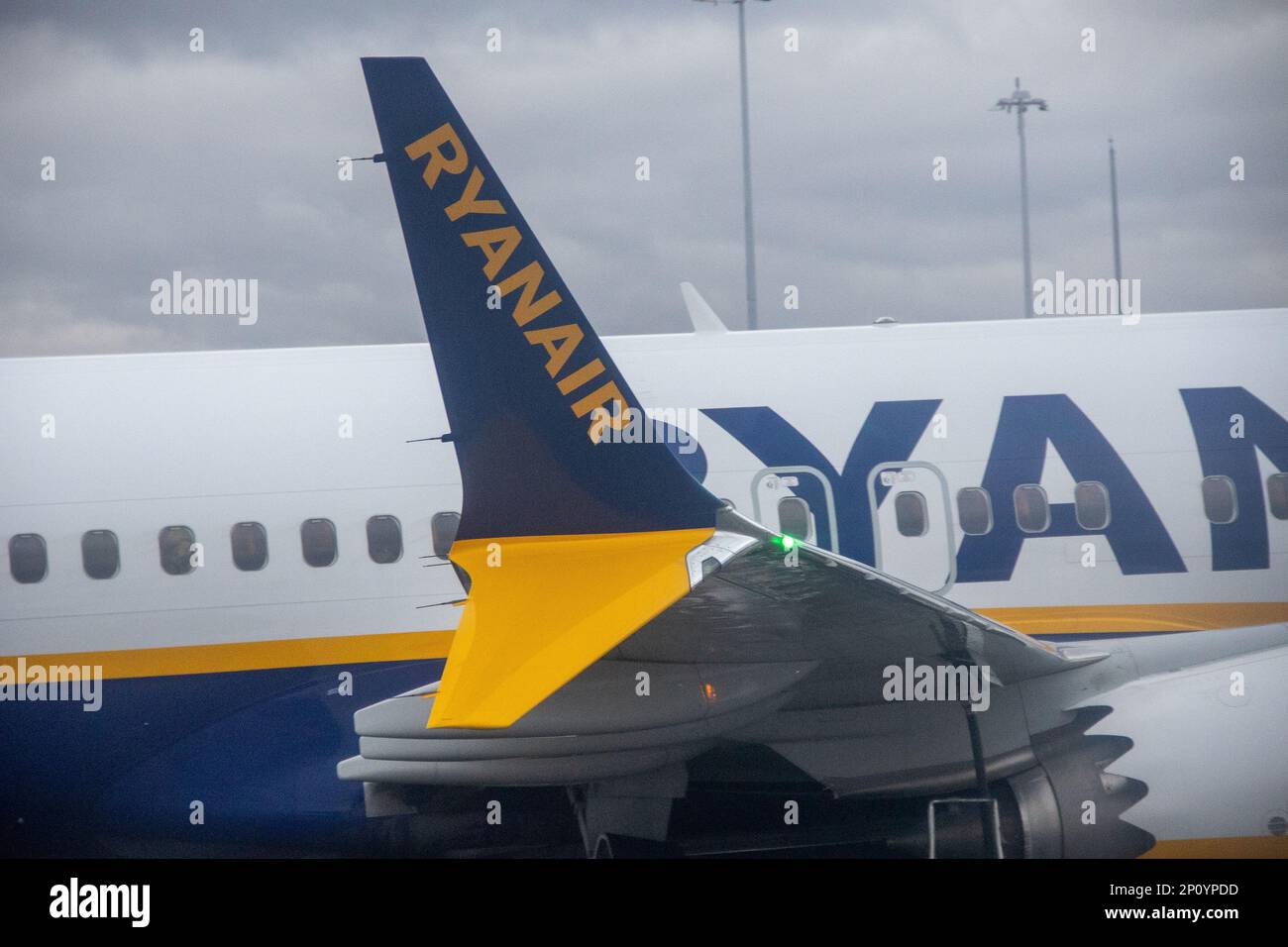 Ryan Air planes at Stansted Airport. Credit: Sinai Noor / Alamy Stock Photo Stock Photo