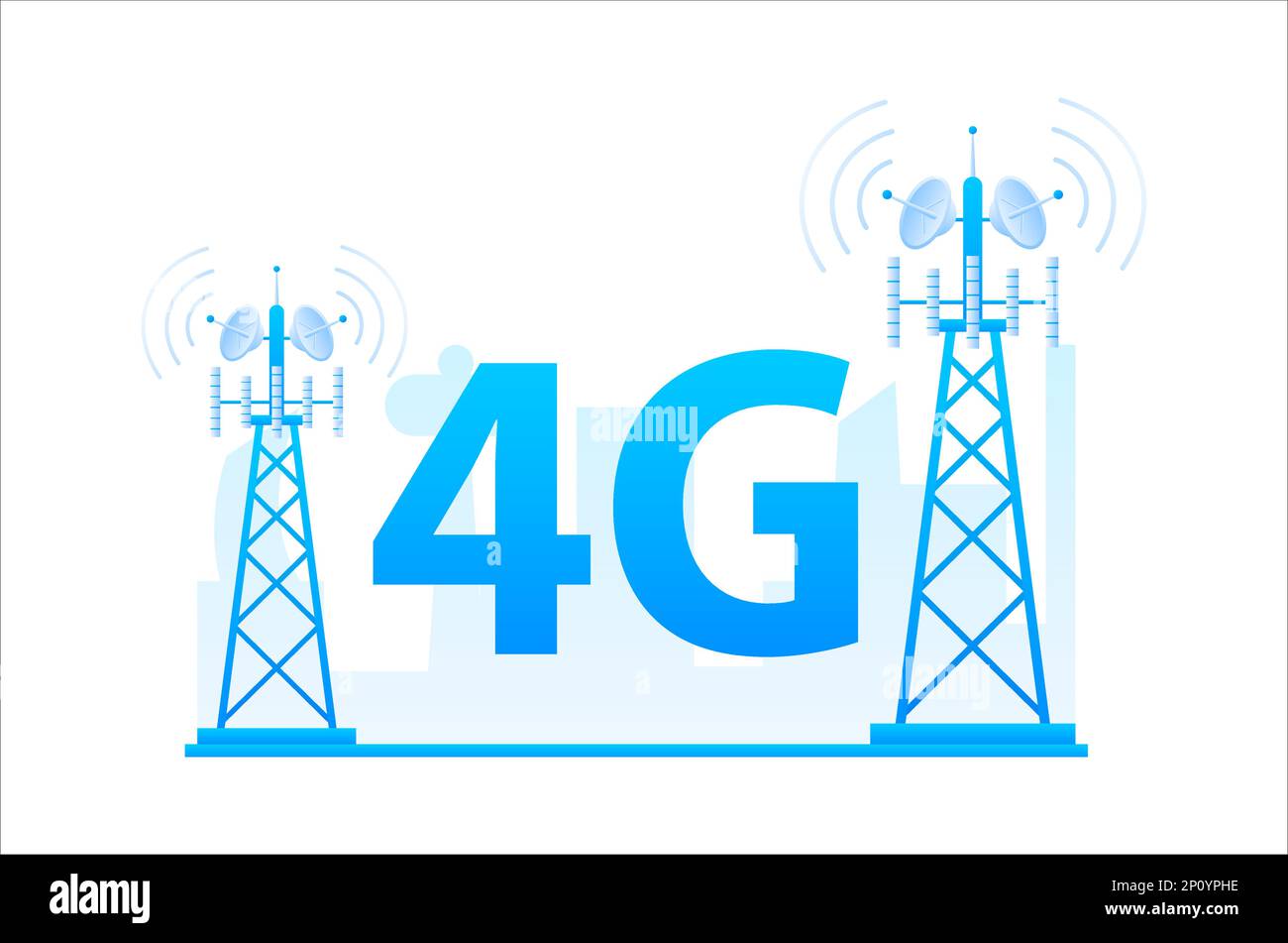 4g network technology. Internet systems telecommunication service Stock Vector