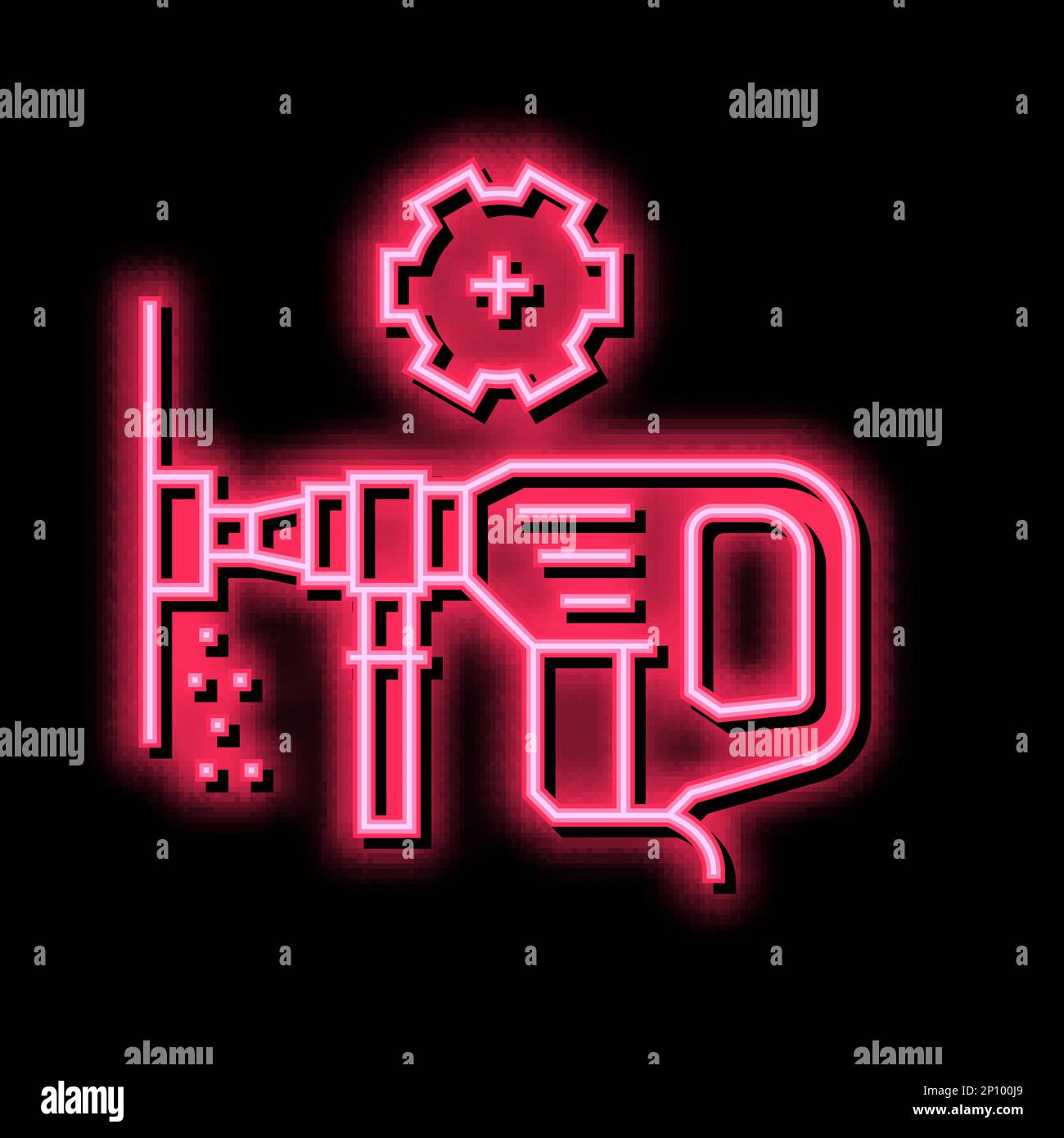 wall drilling neon glow icon illustration Stock Vector Image & Art - Alamy