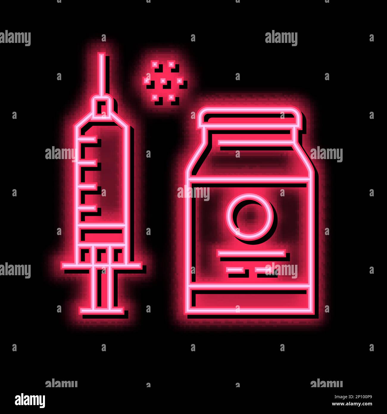medicaments vaccine neon glow icon illustration Stock Vector Image ...