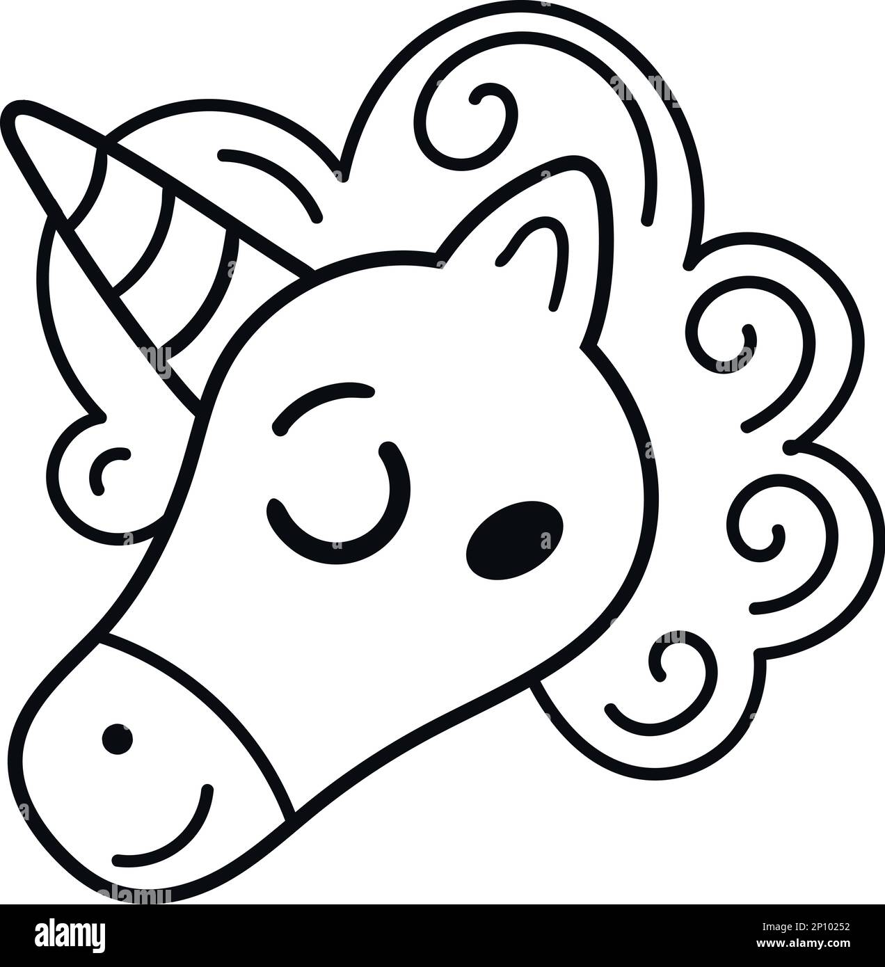unicorn head line style Stock Vector Image & Art Alamy
