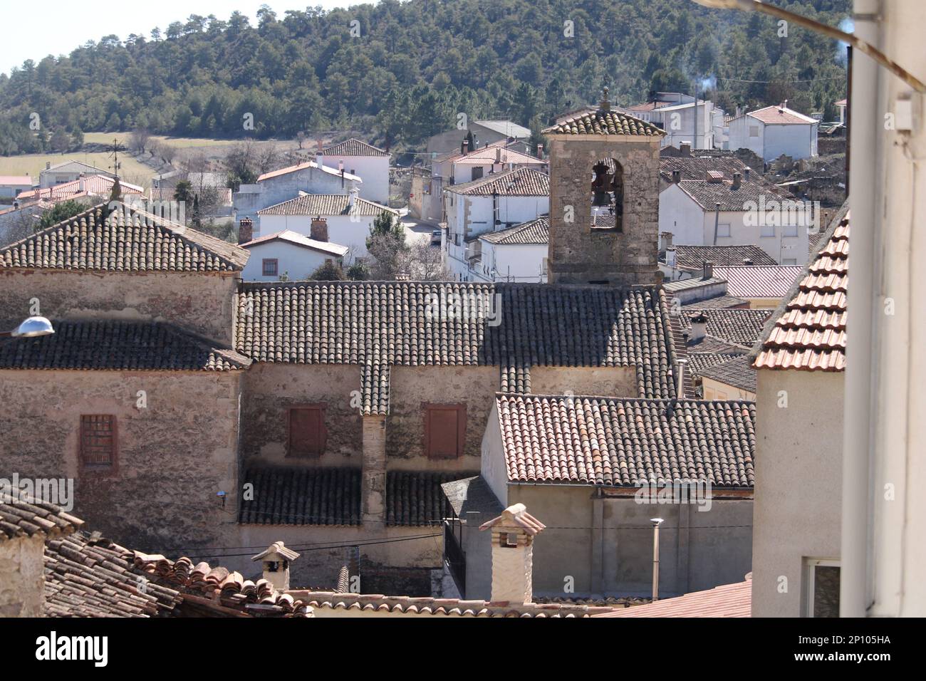 Una postal de un pueblo español Stock Photo